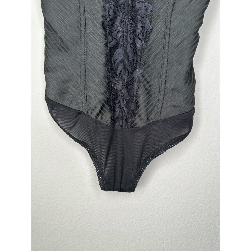 FREE PEOPLE Black Floral Lace Embroidered Corset Thong Bodysuit Women’s XS - Picture 5 of 9